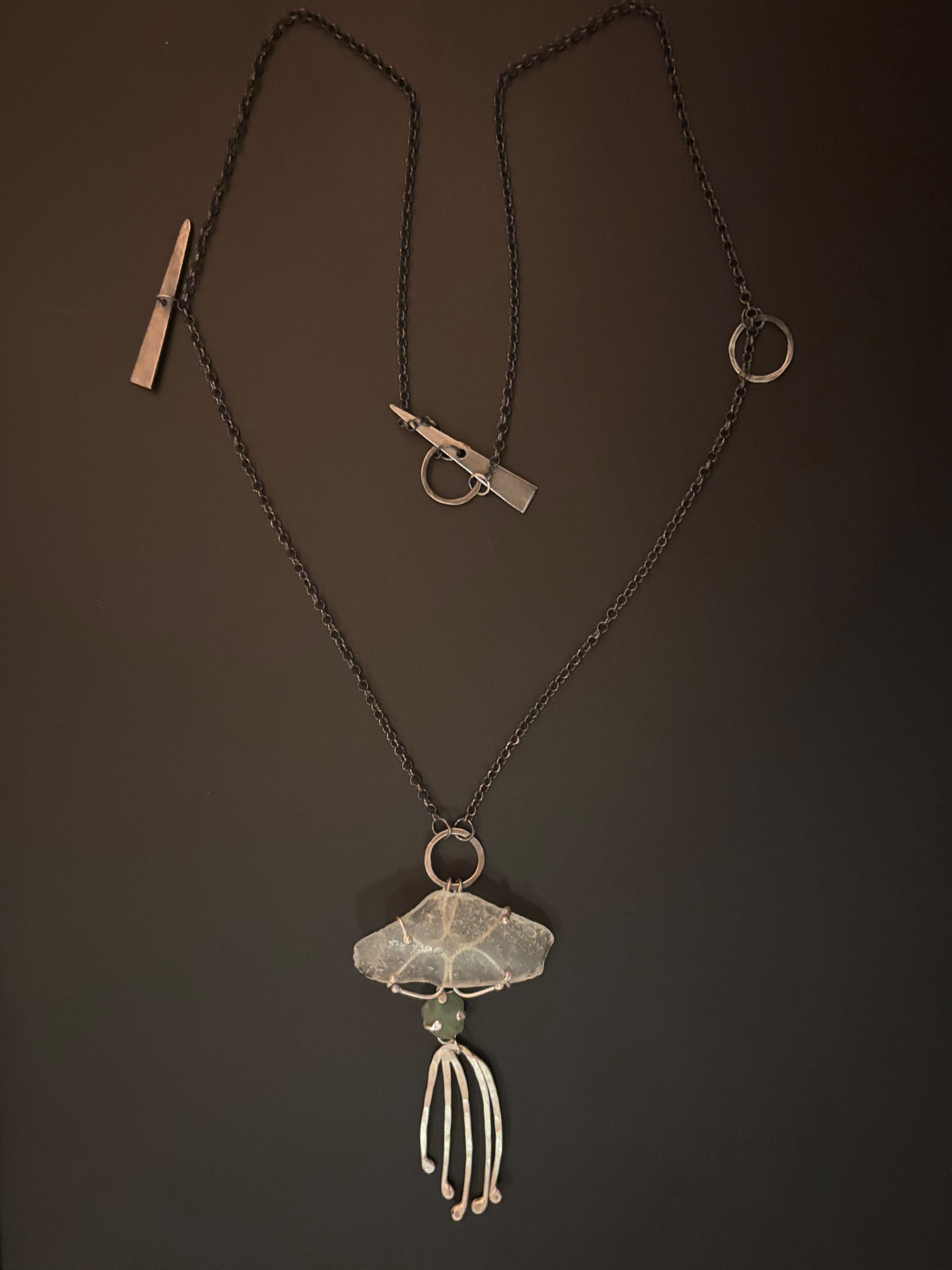 Sea glass necklace detail